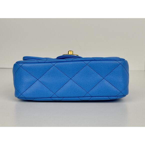 Chanel Mini Heart Chain Flap Bag Blue Caviar Leather D-7 - Picture 6 of 16